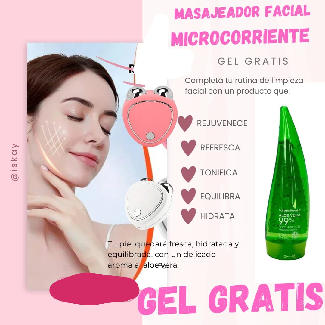 masajeador microcorriente Gel Aloe Vera